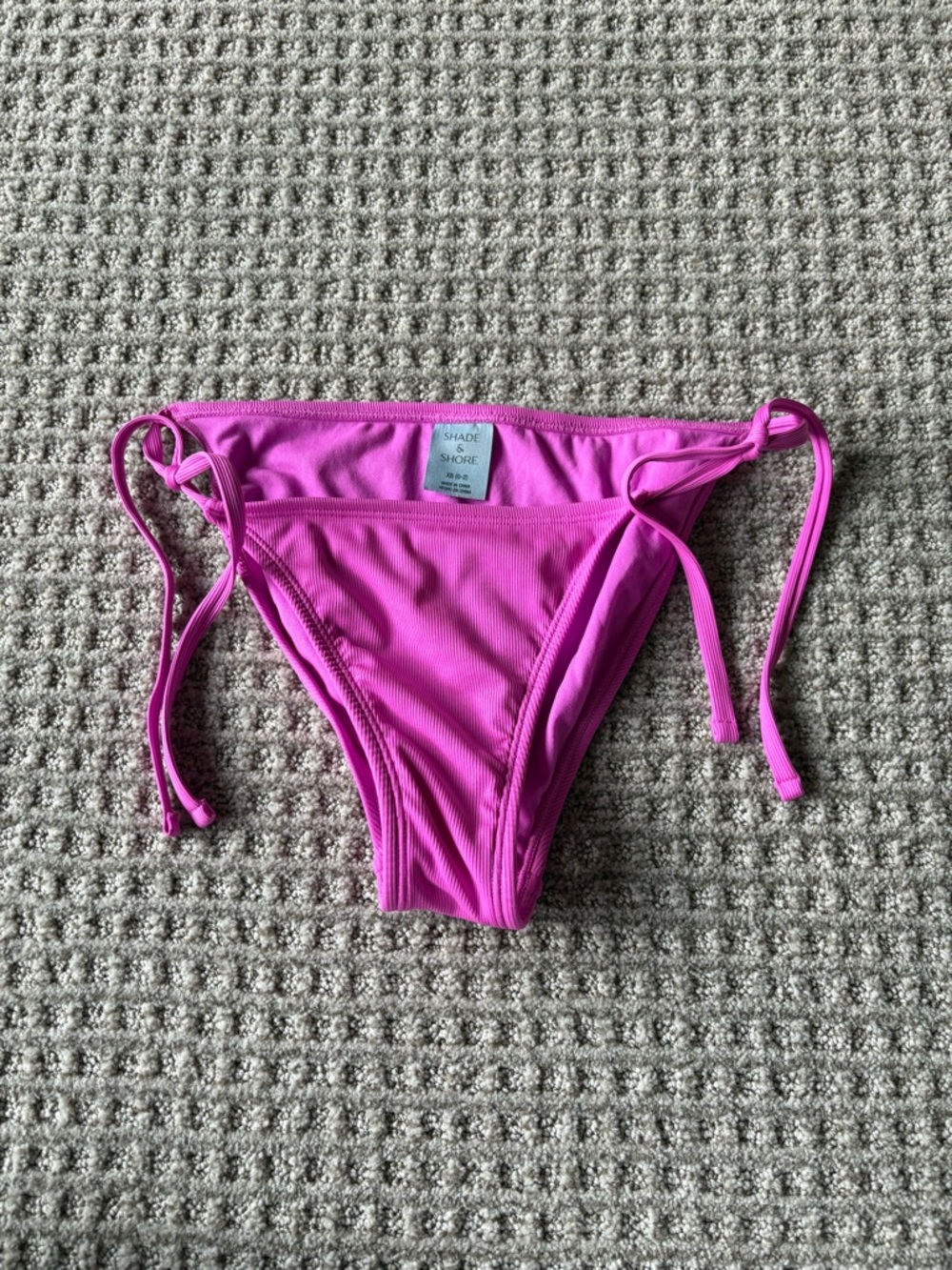 Shade & Shore Vibrant Pink Tie-Side Bikini Bottom